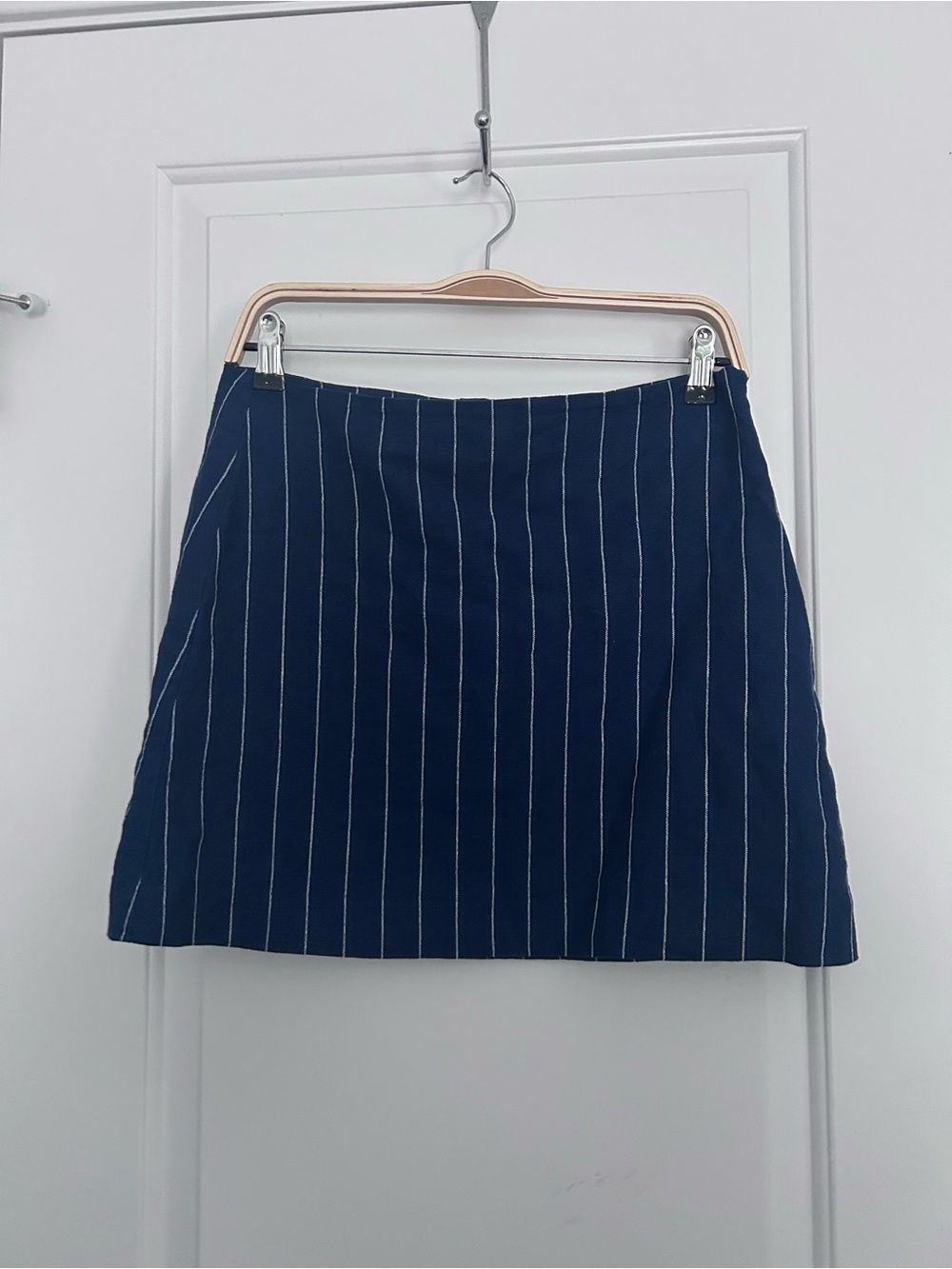 Gap Linen Navy White Striped Skirt